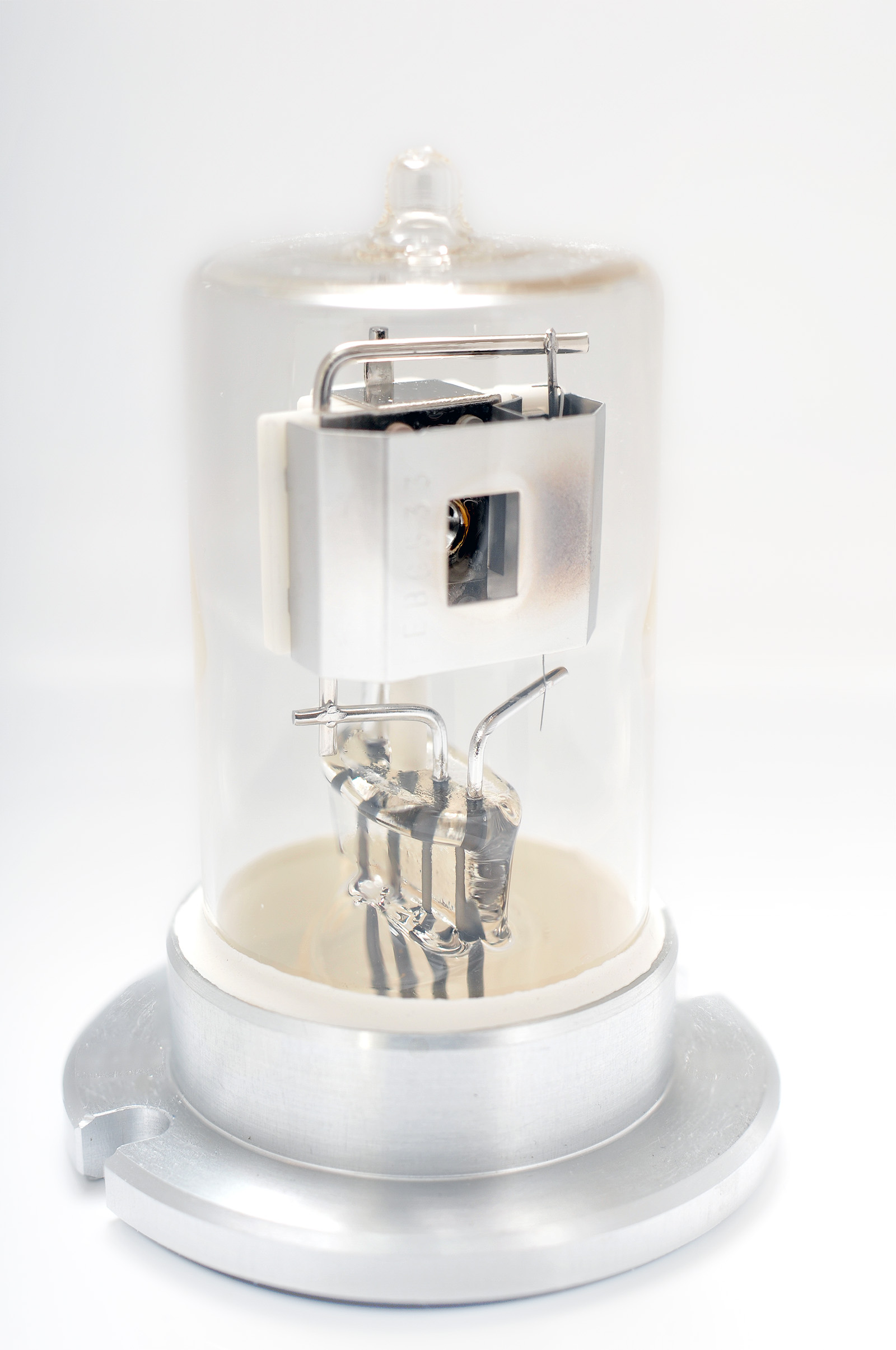 Caption: A deuterium arc lamp, commonly used in UV-Vis spectroscopy for its continuous spectrum in the ultraviolet region.